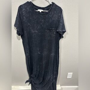 Black Acid Wash T-Shirt dress